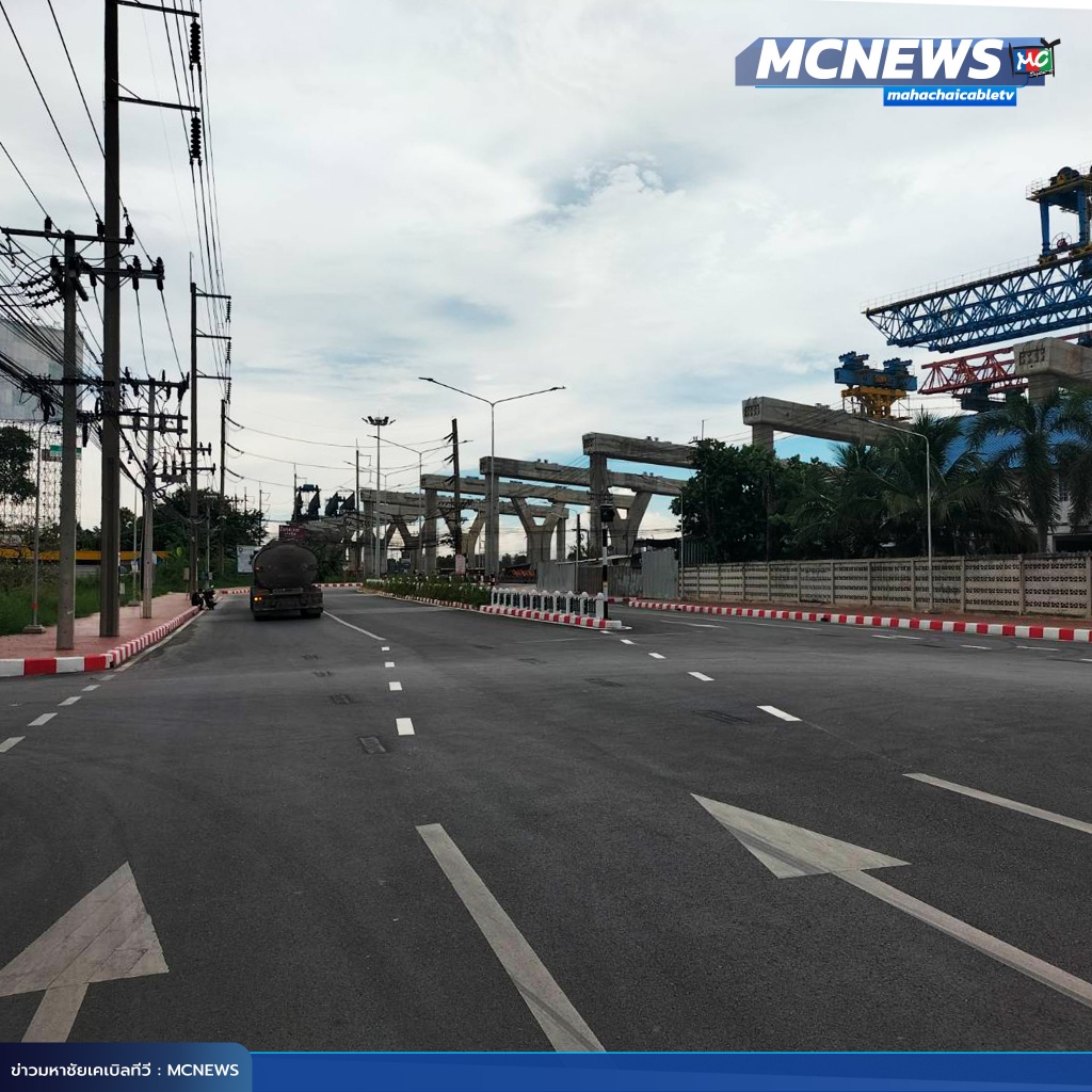 ทต.ท่าจีน ปรับแก้ เส้นจราจร 3