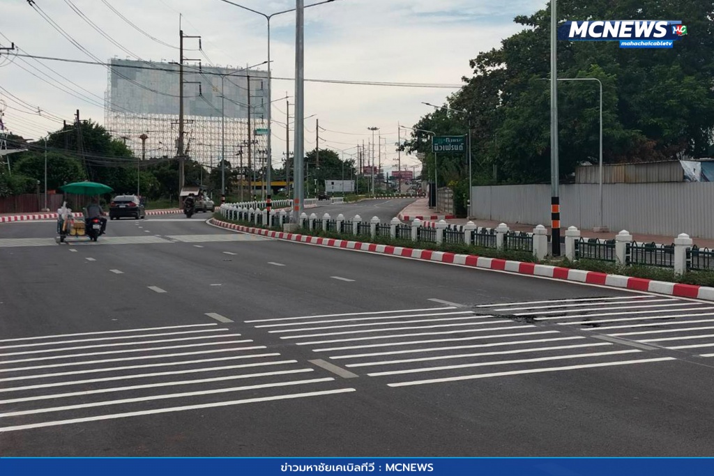 ทต.ท่าจีน ปรับแก้ เส้นจราจร 6