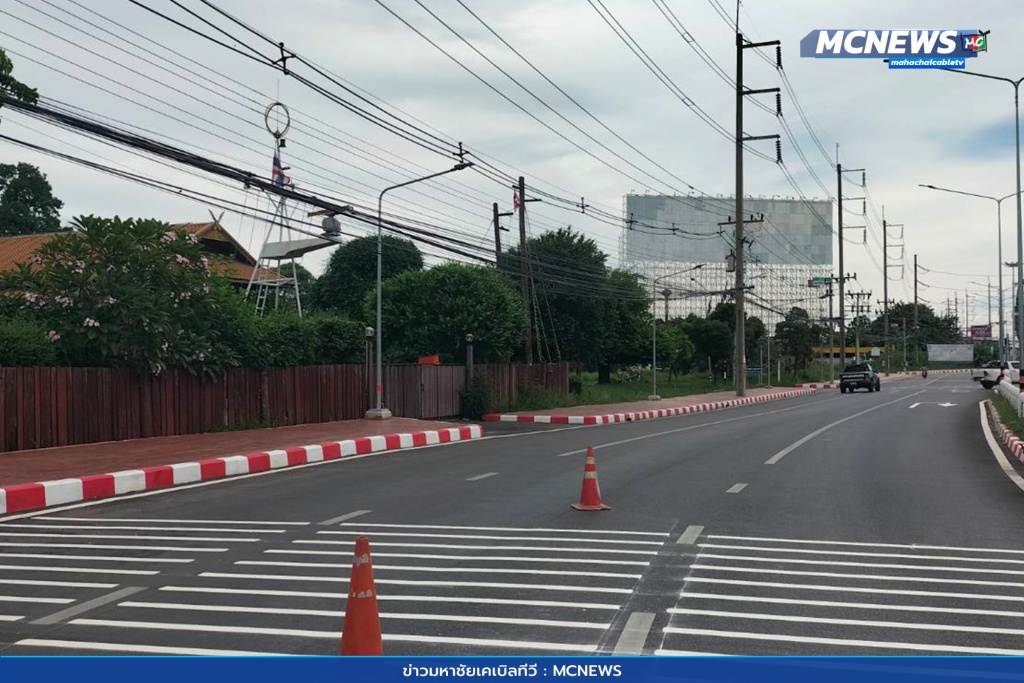 ทต.ท่าจีน ปรับแก้ เส้นจราจร 9